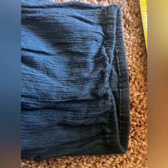 Anthropologie ett:twa slate blue embroidered waistband harem pantaloon pants - Picture 7 of 7